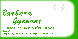 barbara gyemant business card